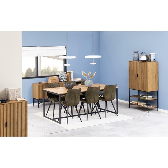 Regał JAIPUR Dąb/Czarny