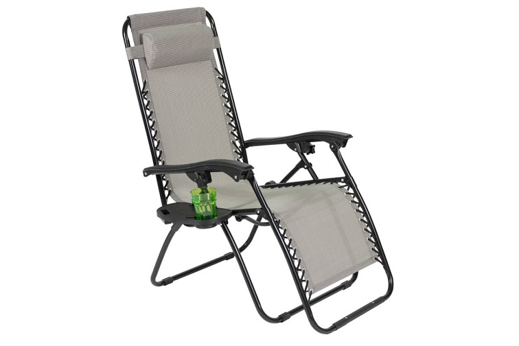 Leżak Ogrodowy Rozkładany Zero Gravity Szary