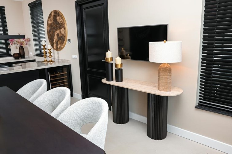 Świecznik TESS S Czarny/Złoty