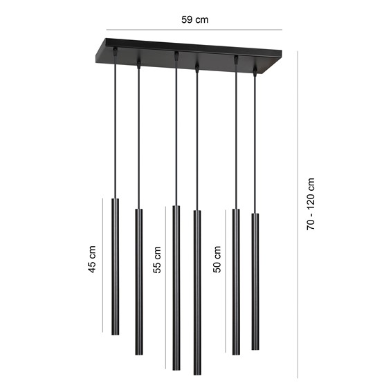 Lampa Wisząca SELTER 6 Czarny