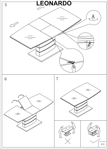 Stół Rozkładany LEONARDO (180-140)x80 Dąb