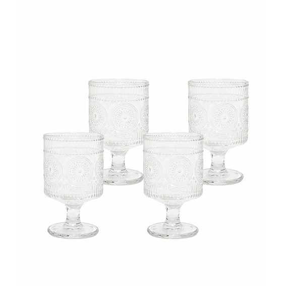 Komplet (4 szt.) Szklanek SHP FLORES 230ml Transparentny