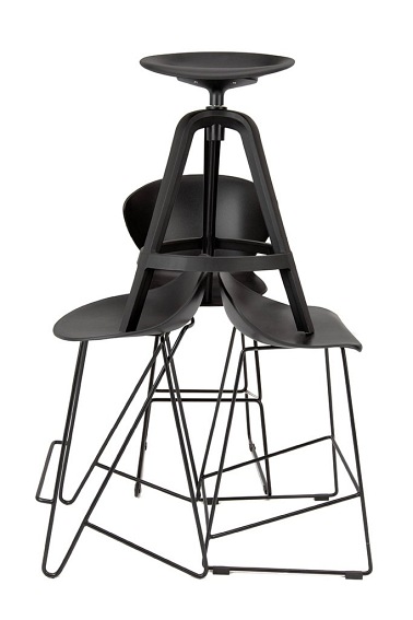 Krzesło Barowe Rolf 48x47x92 Czarny