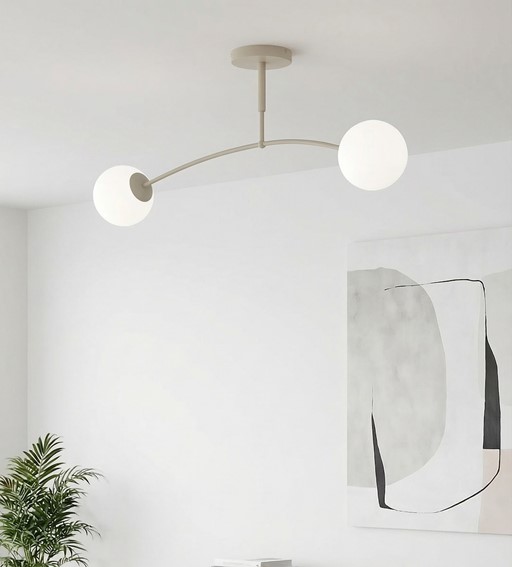 Lampa Sufitowa PREGOS 2 Beżowy/Biały