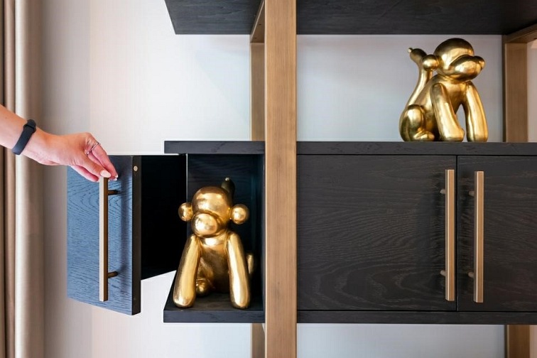 Szafa Ścienna CAMBON Czarny/Naturalny