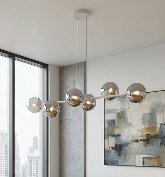 Lampa Wisząca MAGNUS 6 Szary/Grafitowy