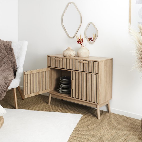 Komoda KLAUS 2 Szuflady, 2 Szafki Naturalny