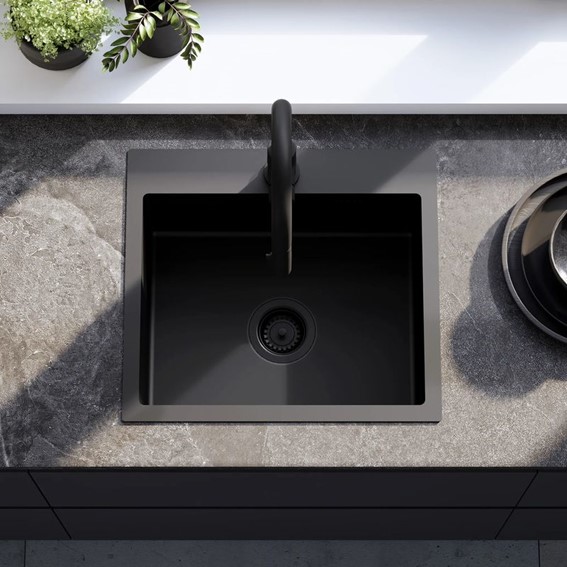 Zlewozmywak Stalowy LEO 50 Czarny