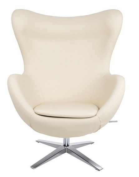 Fotel EGG Szeroki PU Beżowy