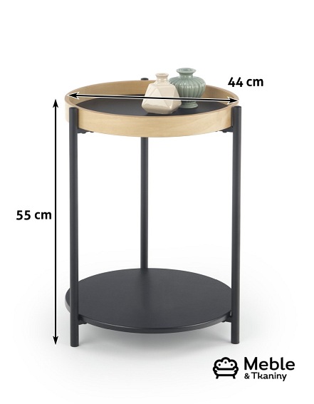 ława ROLO czarny / dąb naturalny