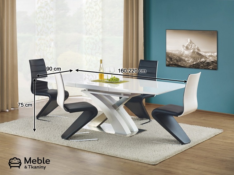 Stół Rozkładany SANDOR (160-220)x90 Biały