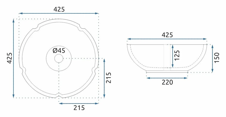 Umywalka Nablatowa SEVILLA Niebieski
