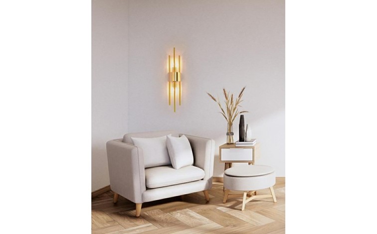 Lampa Ścienna AMANDA Złoty/Transparenty