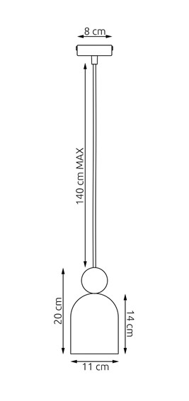 Lampa Wisząca MESI 1 Beżowy