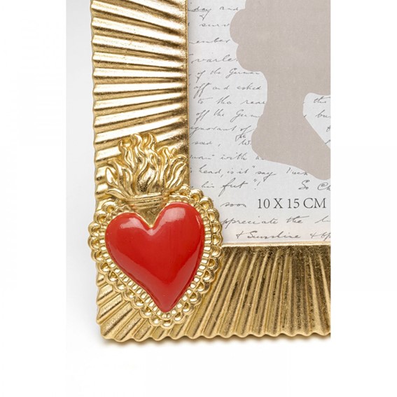 Ramka na Zdjęcia FLAMING HEART DUE 10x15 cm Złoty