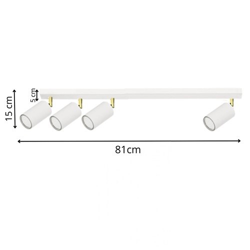 Plafon LARISA 4 Biały/Złoty