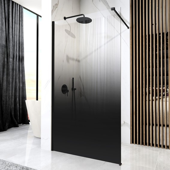 Ścianka Prysznicowa AERO OMBRE 110 Czarny