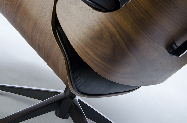 Fotel LOUNGE Czarny Orzech Skóra Naturalna