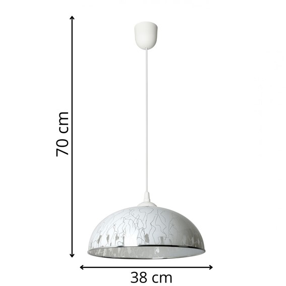 Lampa Wisząca ANJA E Biały/Chrom