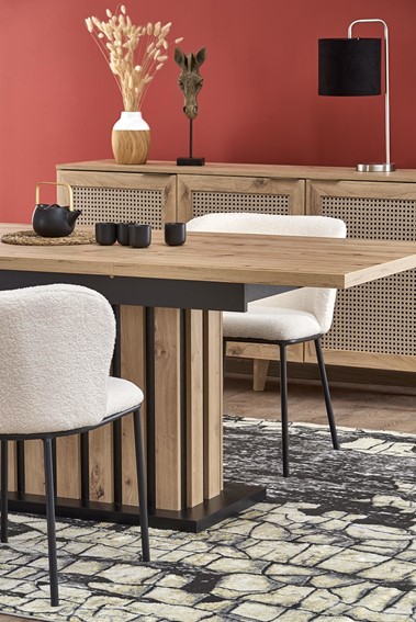 Stół Rozkładany LAMELLO (160-210)x90 Czarny/Dąb Artistan