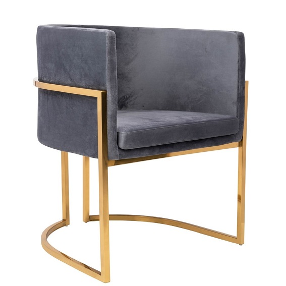 Fotel CHLOE Velvet Ciemny Szary