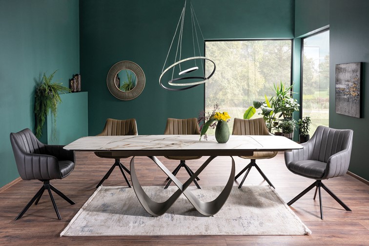 Stół Rozkładany INFINITY CERAMIC (160-240)x95 Brązowy/Biały