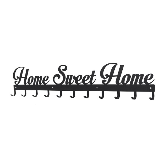 Wieszak Home Sweet Home 3x80x12,4 Czarny