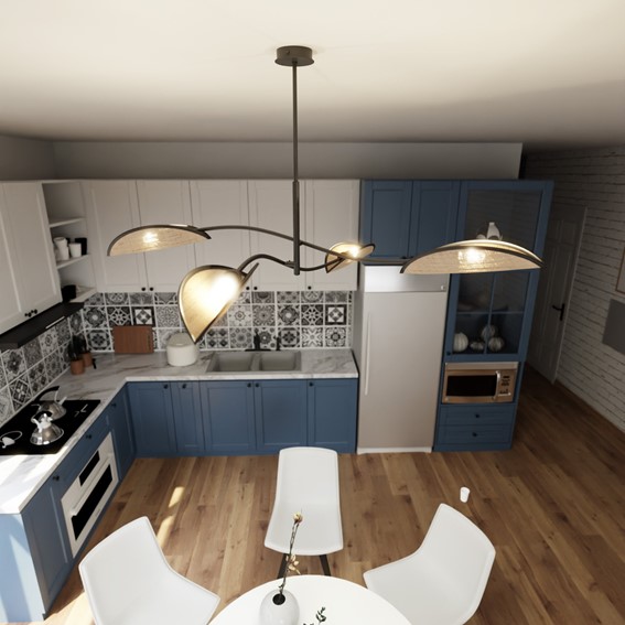 Lampa Wisząca LOTUS 4 Czarny/Naturalny