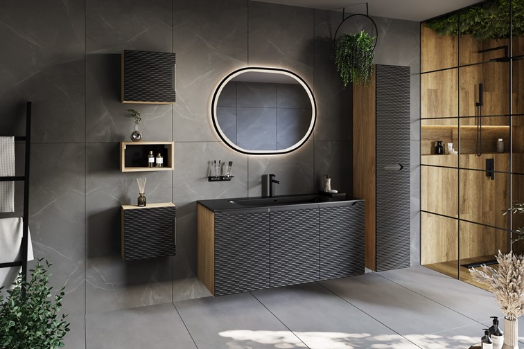 Szafka pod Umywalkę 82-70-2S Czarny