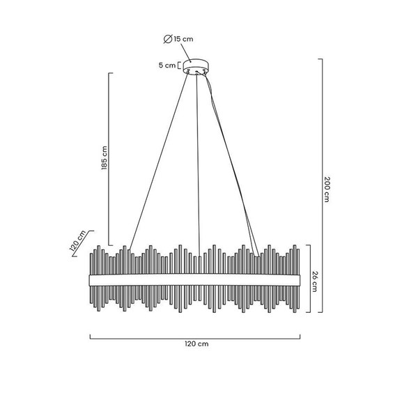 Lampa Wisząca FLORENS 120 Złoty/Transparentny