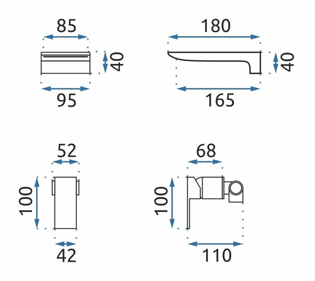 Bateria Umywalkowa Podtynkowa MASON Czarny