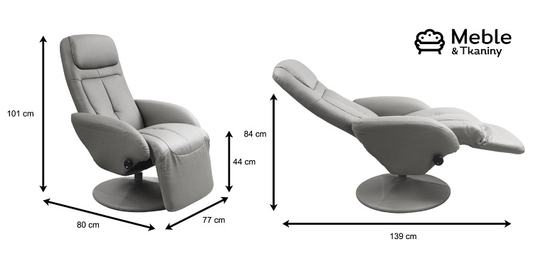 Fotel Recliner OPTIMA Popielaty
