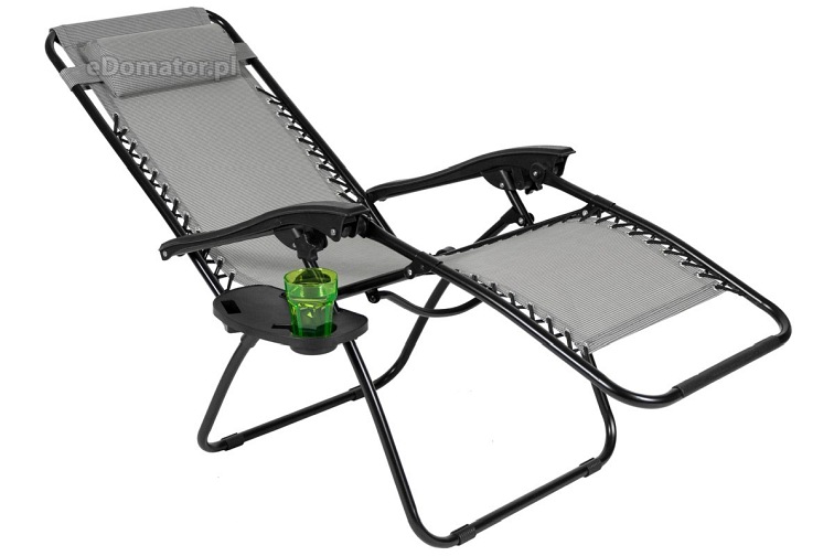 Leżak Ogrodowy Rozkładany Zero Gravity Szary
