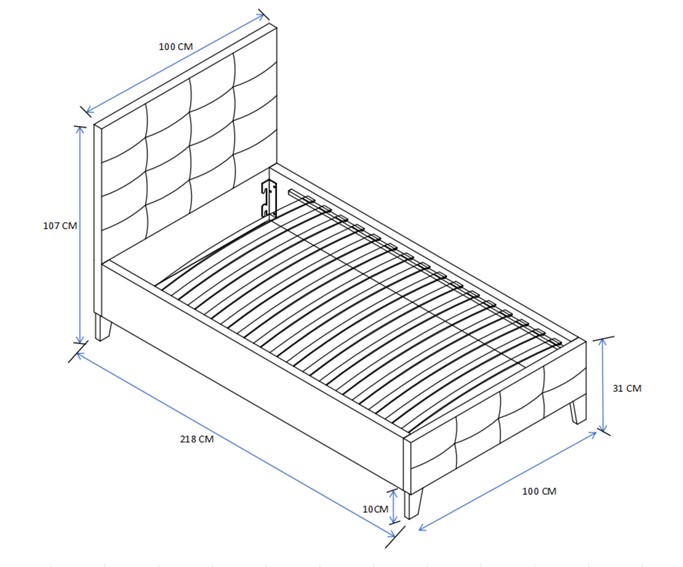 Łóżko Tapicerowane LT4-FX 90x200 Szary