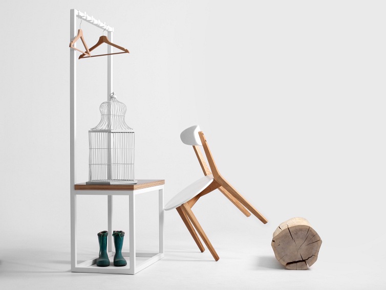 Ławka z Wieszakiem Next 75 76x41x160 Biały