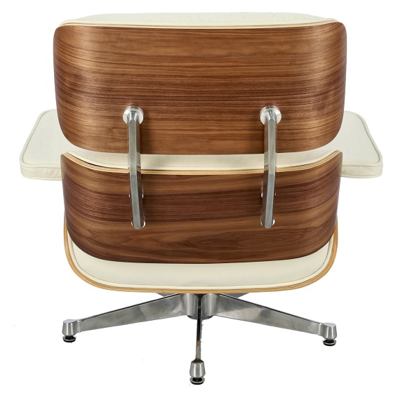 Fotel VIP 54x82x85 Biały/Walnut/Srebrna Baza