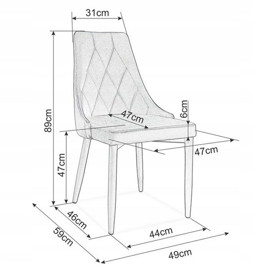 Krzesło TRIX B Velvet Czarny/Szary