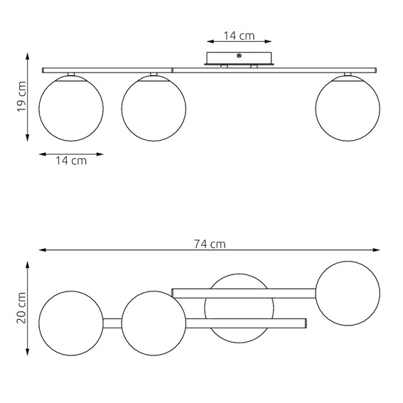 Lampa Sufitowa KAIRO 3 Beżowy/Biały
