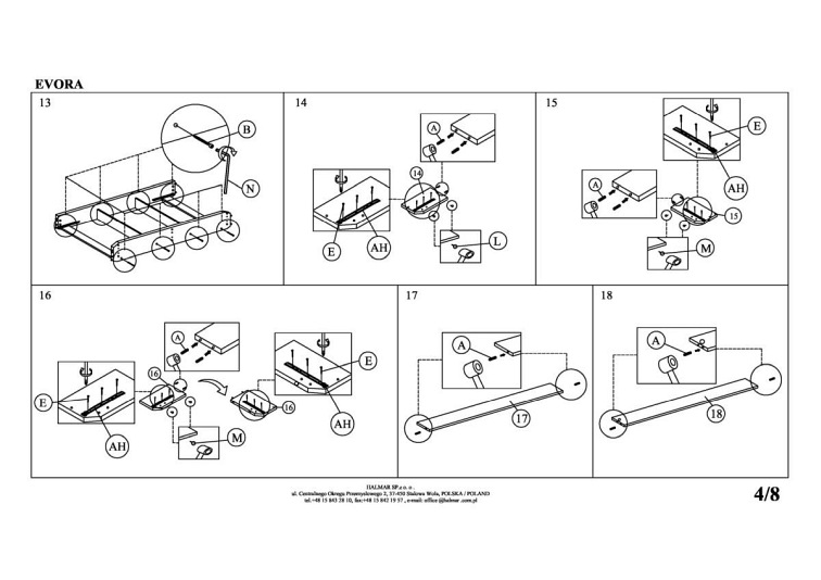Łóżko EVORA 160x200 Beżowy