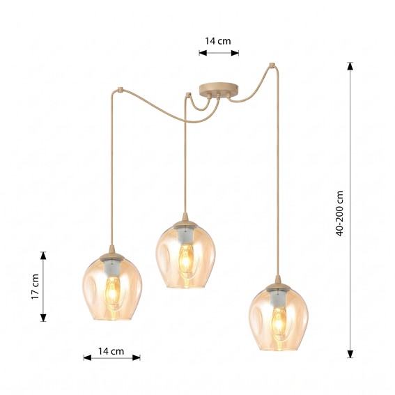 Lampa Wisząca LEVEL 3 Beżowy/Miodowy