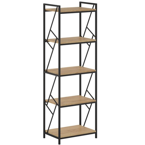 Regał R2(5P)-FX Dąb Naturalny/Czarny