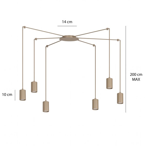 Lampa Wisząca TRAKER 6 Beżowy