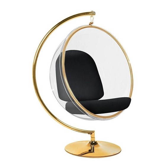 Fotel BUBBLE STAND GOLD Poduszka Czarna