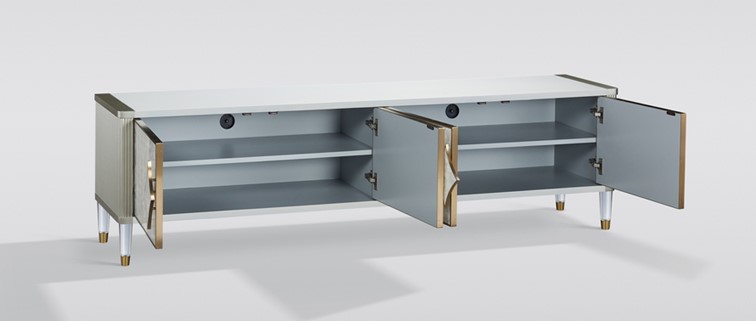 Komoda RTV STILIG ST201 Biały/Złoty