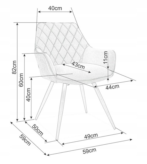 Krzesło LINEA Velvet Czarny/Beż Bluvel 28