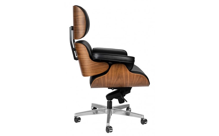 Fotel Biurowy LOUNGE GUBERNATOR BIG XL Czarny/Orzech