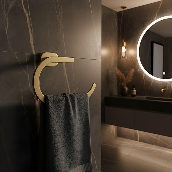 Wieszak Łazienkowy TIL 110 Złoty Szczotkowany