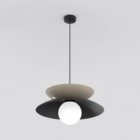 Lampa Wisząca NAGOYA 1 Czarny/Beżowy