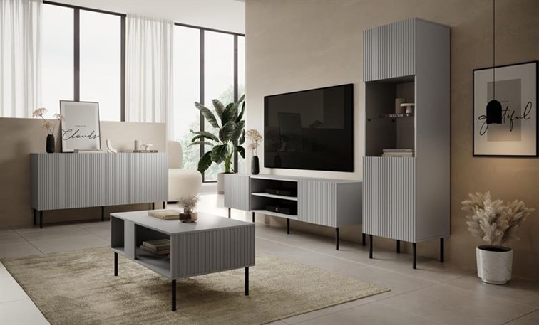 Komoda ASENSIO KM1 Czarny/Jasny Popiel