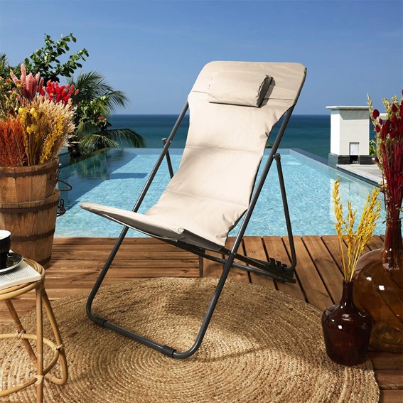 Leżak Ogrodowy GRUE Beżowy